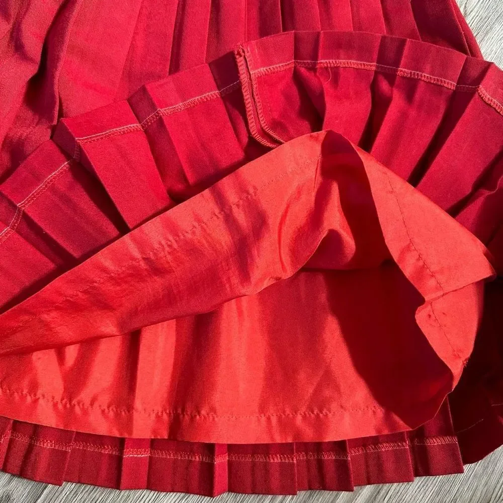 Set of 3 Blazer Pleated Skirt‎ Top Size XS/S Red White